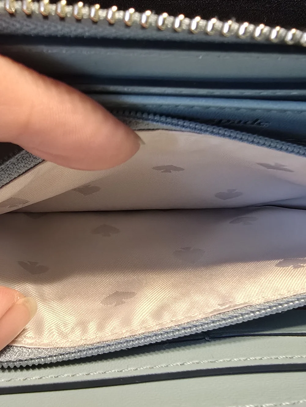 kate spade Pebbled Leather Zip Continental Wallet - Light Blue - Picture 6 of 8